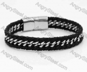 Stainless Steel Leather Bracelet KJB030184