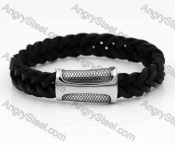 Stainless Steel Leather Bracelet KJB030186