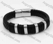 Stainless Steel Leather Bracelet KJB030189