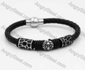 Stainless Steel Leather Bracelet KJB030190