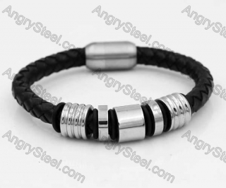 Stainless Steel Leather Bracelet KJB030191