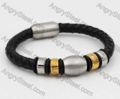 Stainless Steel Leather Bracelet KJB030192