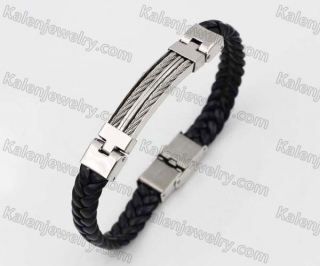 Stainless Steel Leather Bracelet KJB190117