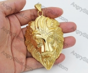 Large Steel Lion Pendant KJP560116