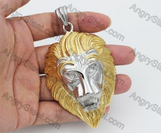 Large Steel Lion Pendant KJP560117