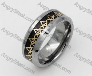 Tungsten Masonic Ring KJRA00009