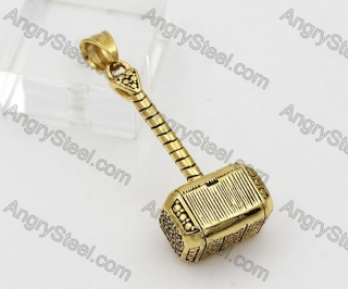 Gold Plating Thor Hammer Pendant KJP890162