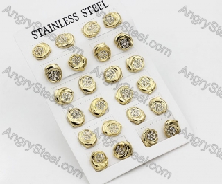 Price for 12 pairs Steel Earrings KJE101-0001