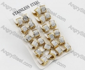 Price for 12 pairs Steel Earrings KJE101-0006