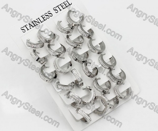 Price for 12 pairs Steel Earrings KJE101-0007