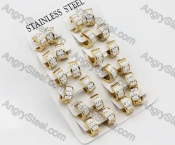 Price for 12 pairs Steel Earrings KJE101-0008