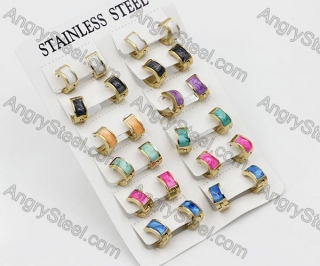 Price for 12 pairs Steel Earrings KJE101-0010