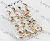 Price for 12 pairs Steel Earrings KJE101-0013