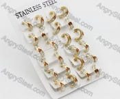 Price for 12 pairs Steel Earrings KJE101-0015