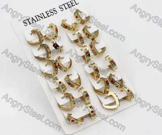 Price for 12 pairs Steel Earrings KJE101-0019