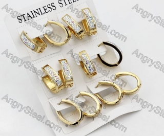 Price for 12 pairs Steel Earrings KJE101-0020