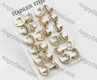 Price for 12 pairs Steel Earrings KJE101-0021