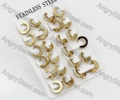 Price for 12 pairs Steel Earrings KJE101-0022