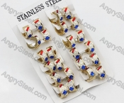 Price for 12 pairs Steel Earrings KJE101-0023