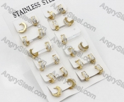 Price for 12 pairs Steel Earrings KJE101-0025