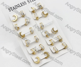 Price for 12 pairs Steel Earrings KJE101-0025