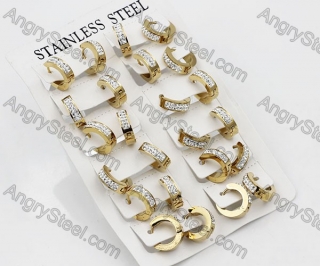 Price for 12 pairs Steel Earrings KJE101-0026