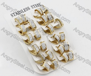 Price for 12 pairs Steel Earrings KJE101-0027