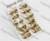 Price for 12 pairs Steel Earrings KJE101-0031