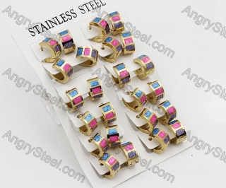 Price for 12 pairs Steel Earrings KJE101-0034