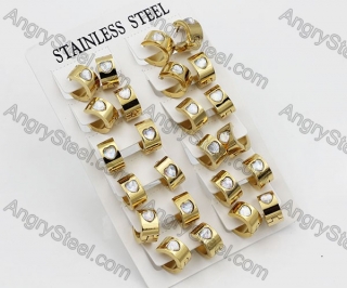 Price for 12 pairs Steel Earrings KJE101-0036