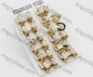 Price for 12 pairs Steel Earrings KJE101-0037