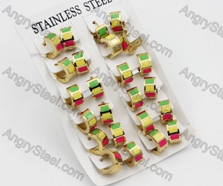 Price for 12 pairs Steel Earrings KJE101-0050