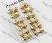 Price for 12 pairs Steel Earrings KJE101-0056