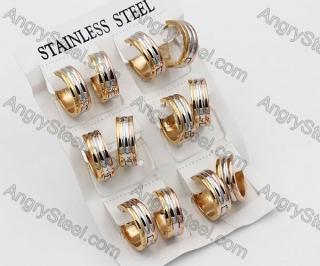 Price for 12 pairs Steel Earrings KJE101-0058