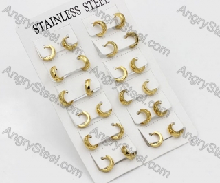 Price for 12 pairs Steel Earrings KJE101-0069