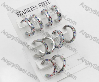 Price for 12 pairs Steel Earrings KJE101-0073