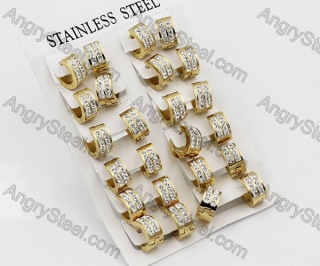 Price for 12 pairs Steel Earrings KJE101-0074