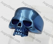 Blue Steel Skull Ring KJR350557