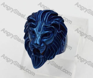 Blue Steel Lion Ring KJR350560