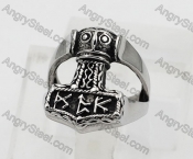 Steel Thors Hammer Ring KJR170067