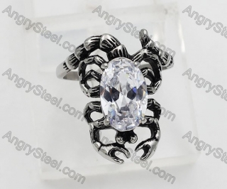 Steel Inlay Stone Scorpion Ring KJR170068