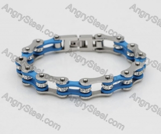 Light Blue Ladies Motorcycle Chain Bracelet KJB710114