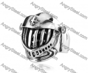 3 Parts Stainless Steel Warrior Helmet Skull Ring - KJR350162