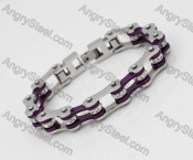 Purple Steel Motocycle Chain Bracelet KJB710118