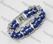 Steel with the Blue Cellulose Acetate Plastic Sheet Glasses Central Pieces Biker Chain Bracelet KJB360071