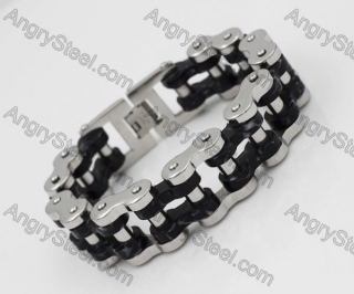 Steel with the Black Cellulose Acetate Plastic Sheet Glasses Central Pieces Motorcycle Chain Bracelet KJB360073