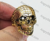 Gold Plating Hollow Skull Ring KJR330220