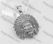 Steel Indian Chief Pendant KJP260012