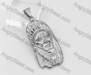 Steel Indian Chief Pendant KJP260013