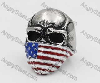 Flag Mask Skull Ring KJR350619